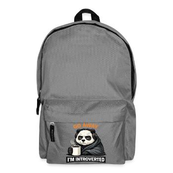 Introvertierter Panda Kaffee-Tee - Rucksack - Mittelgrau - Vorne