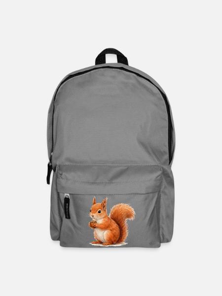 Eichhörnchen mit Eichel Illustration - Rucksack - Mittelgrau
