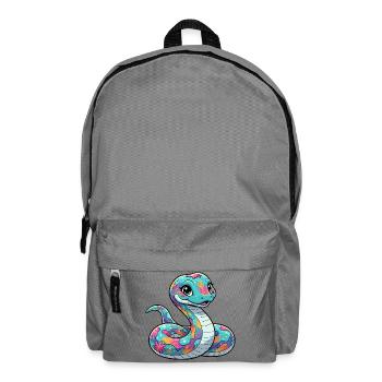Farbenfrohe Blumenschlange - Rucksack - Mittelgrau - Vorne