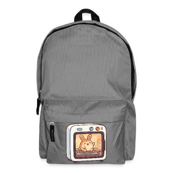 Pregnant woman in a bun in the oven – funny sw - Backpack - elephant grey - Front