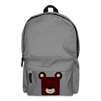 Rotbrauner Bärenkopf Minimal - Rucksack - Mittelgrau - Vorne