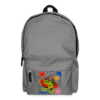 Frog with diving goggles - Backpack - elephant grey - Front