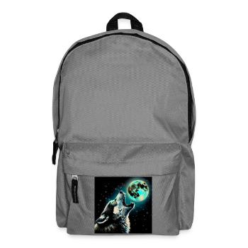 Wolf howls at the Full Moon - Backpack - elephant grey - Front