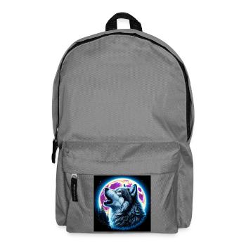 Wolf heult zum Vollmond - Rucksack - Mittelgrau - Vorne