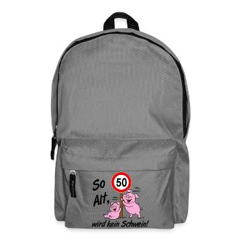 50 Jahre , 50.Geburtstag so Alt wird kein Schwein - Rucksack - Mittelgrau - Vorne