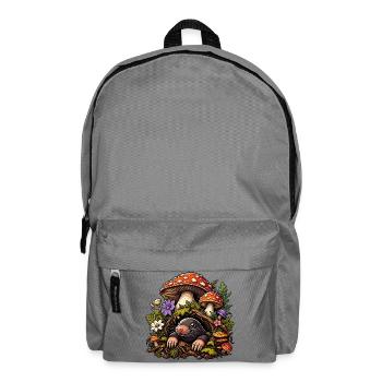 Forest mole in the mushroom paradise - Backpack - elephant grey - Front