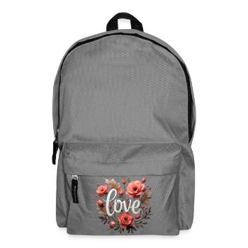 Love Flower Wreath Lettering - Backpack - elephant grey - Front