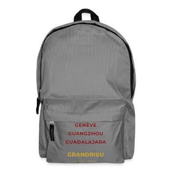 Grandrieu Lozère - Genève - Guangzhou -Guadalajara - Sac à dos - gris éléphant - Devant