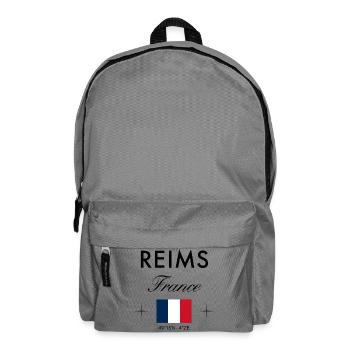 Reims France Coordinates Travel Souvenir - Backpack - elephant grey - Front