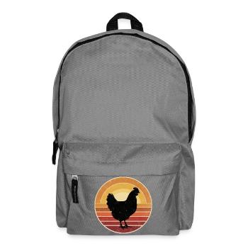 Retro Huhn Sunset Vintage - Rucksack - Mittelgrau - Vorne