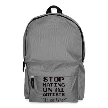 Stoppt KI-Künstler! Anti-KI-Kunst - Rucksack - Mittelgrau - Vorne