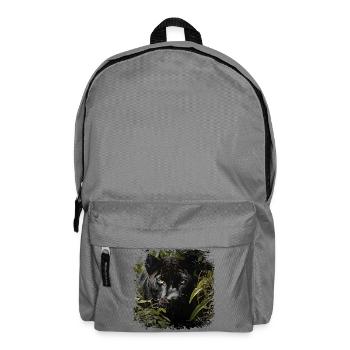 Dschungelpanther mit Goldaugen - Rucksack - Mittelgrau - Vorne