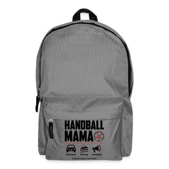 Handball Mama Shirt – Fahrdienst, Kuchen & Jubel - Rucksack - Mittelgrau - Vorne