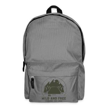 Wilde Freiheit Camping-Logo - Rucksack - Mittelgrau - Vorne