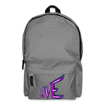 Liebe Neon-Schriftzug - Rucksack - Mittelgrau - Vorne