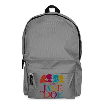 Ich bin Jane Doe Regenbogenporträt - Rucksack - Mittelgrau - Vorne