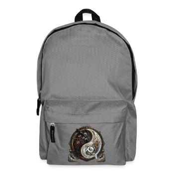 Steampunk Yin Yang Eule - Rucksack - Mittelgrau - Vorne