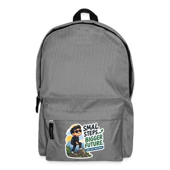 Kleine Schritte, größere Zukunft | Langfristiger Investor - Rucksack - Mittelgrau - Vorne