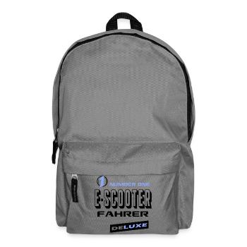 E-Scooter Fahrer Number One Deluxe Bester Biker - Rucksack - Mittelgrau - Vorne