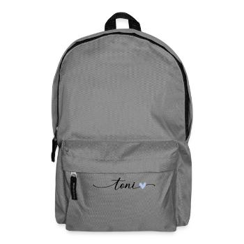 Toni Name Calligraphy Font - Backpack - elephant grey - Front