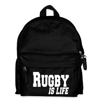 rugby is life - Kids' Backpack - black - Front