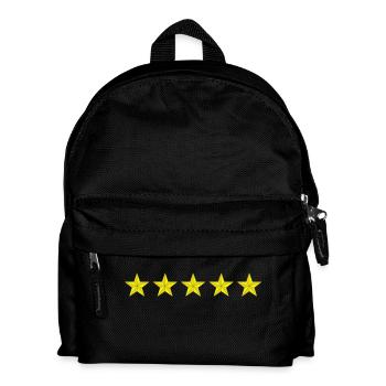 5-sterne in 3D - Symbol, Vorlage - Kinder Rucksack - Schwarz - Vorne