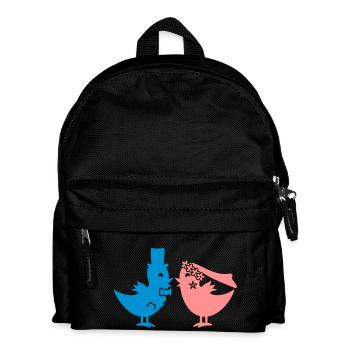 Hochzeitsvögel / tweep wedding (2c) - Kinder Rucksack - Schwarz - Vorne