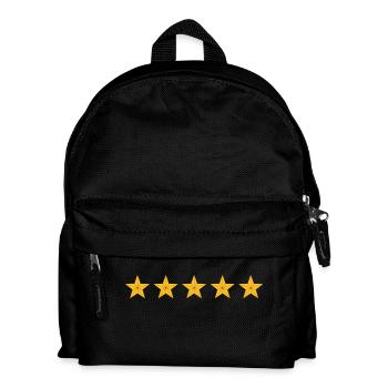 5 Sterne, 3d, 1fb - Kinder Rucksack - Schwarz - Vorne
