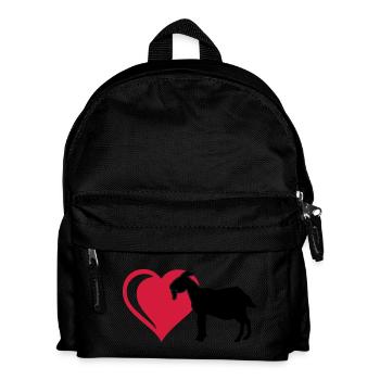 Ziege Herz - Kinder Rucksack - Schwarz - Vorne