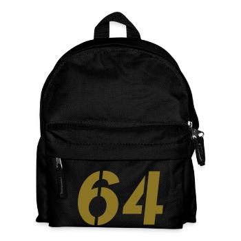Zahl 64 - Kinder Rucksack - Schwarz - Vorne