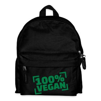 Vegan - Kinder Rucksack - Schwarz - Vorne