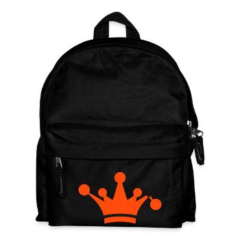 Zacken aus der Krone gebrochen Spruch Logo König - Kinder Rucksack - Schwarz - Vorne