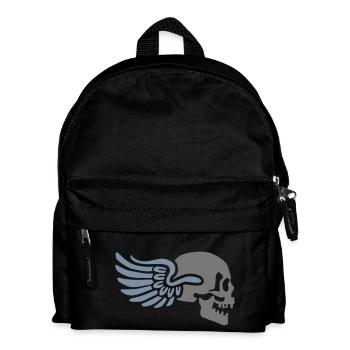 wing_skull_2c - Kinder Rucksack - Schwarz - Vorne