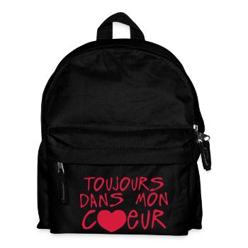 toujours dans mon coeur citation - Sac à dos Enfant - noir - Devant