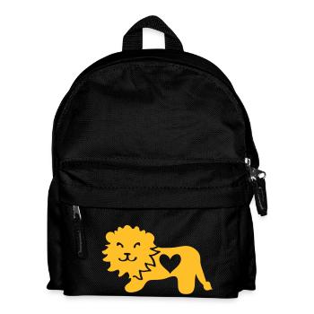 Lion avec le coeur - Sac à dos Enfant - noir - Devant