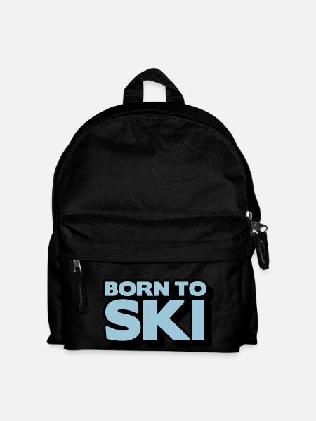 born to ski 2 col - Kinder Rucksack - Schwarz