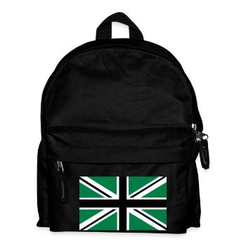 Union Jack | schwarz-weiss-grün | Fahne | Flagge - Kinder Rucksack - Schwarz - Vorne