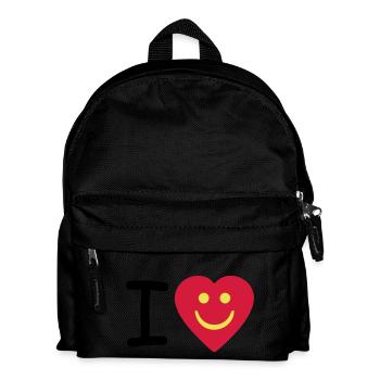 Coeur - Smiley - I heart - J'aime - Sac à dos Enfant - noir - Devant