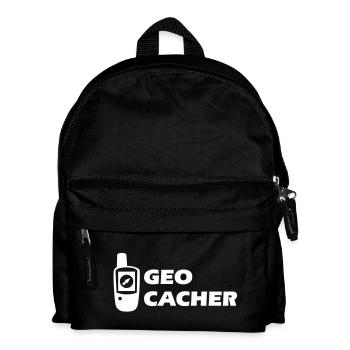 Geocaching GPS Geocacher - Kinder Rucksack - Schwarz - Vorne