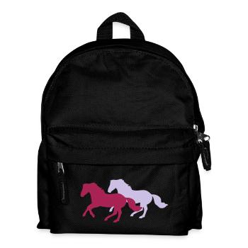 Deux chevaux au galop - Sac à dos Enfant - noir - Devant