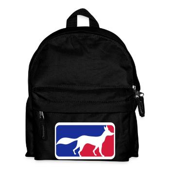 Fox Sport Logo Red Blue Symbol Silhouette Outline - Kids' Backpack - black - Front