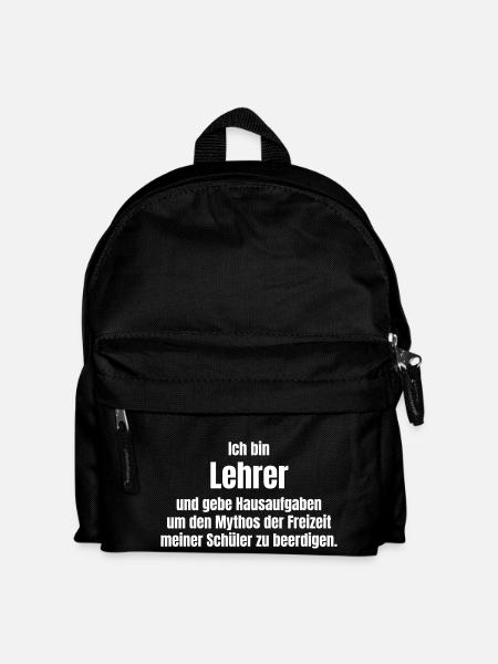 Lehrer Hausaufgaben - Kinder Rucksack - Schwarz