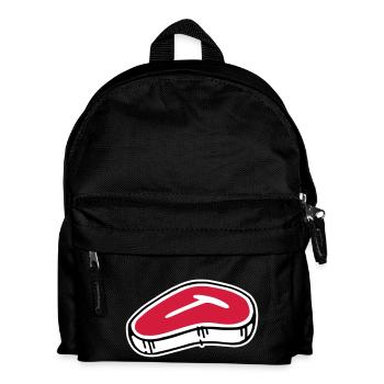 T-Bone Steak - Kids' Backpack - black - Front