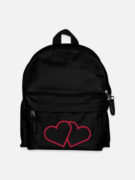 2 hearts - Kids' Backpack - black