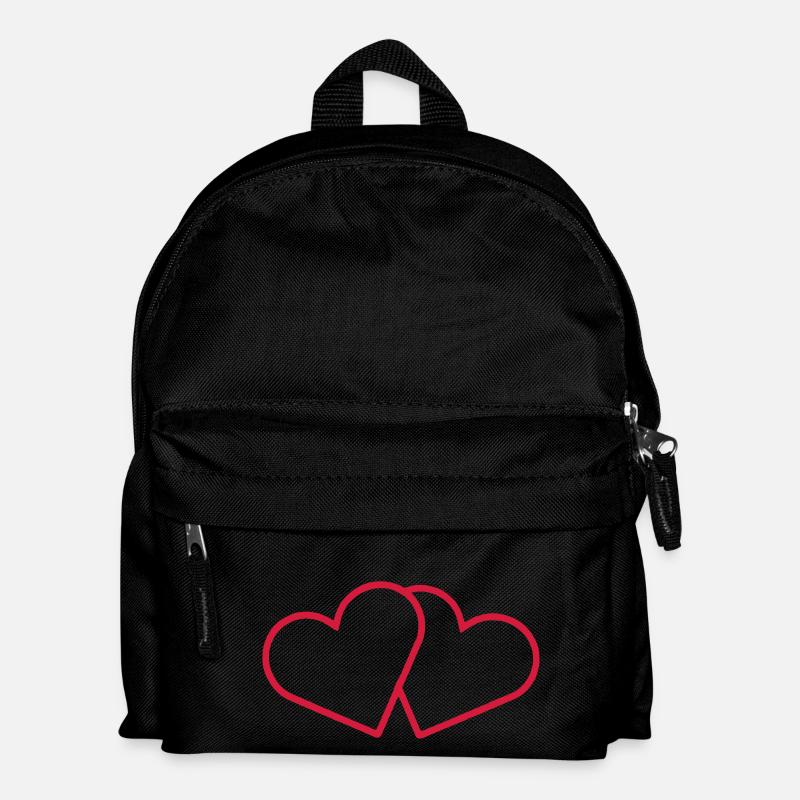 2 hearts - Kids' Backpack - black