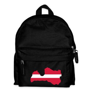 Lettland - Kinder Rucksack - Schwarz - Vorne