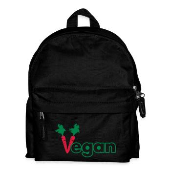 vegan - Kinder Rucksack - Schwarz - Vorne