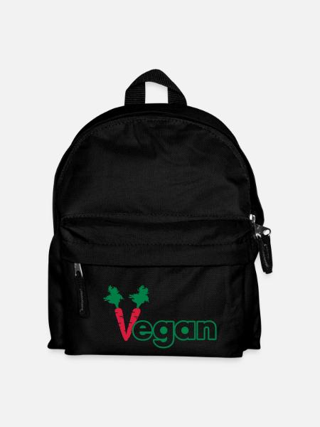 vegan - Kinder Rucksack - Schwarz