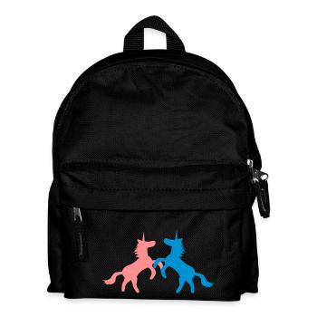 Einhorn Einhörner 7 - Kinder Rucksack - Schwarz - Vorne