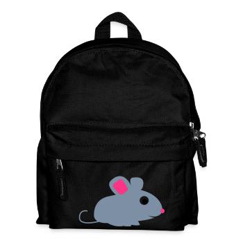 maus - Kinder Rucksack - Schwarz - Vorne